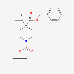 molecular formula C21H31NO4 B572217 Benzyl N-boc-4-isopropyl-4-piperidinecarboxylate CAS No. 1226776-80-2