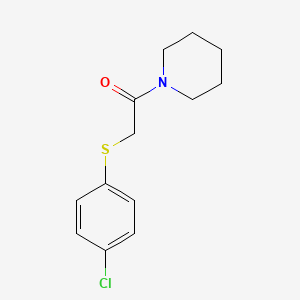 molecular formula C13H16ClNOS B5722183 1-{[(4-chlorophenyl)thio]acetyl}piperidine 