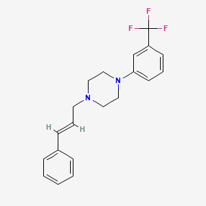 molecular formula C20H21F3N2 B5722234 1-(3-phenyl-2-propen-1-yl)-4-[3-(trifluoromethyl)phenyl]piperazine 
