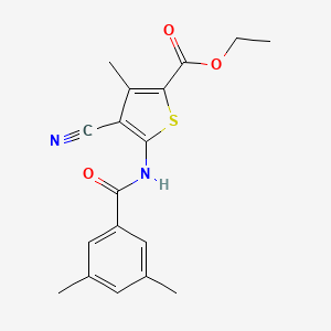 molecular formula C18H18N2O3S B5722250 ethyl 4-cyano-5-[(3,5-dimethylbenzoyl)amino]-3-methyl-2-thiophenecarboxylate 