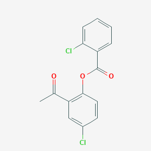 molecular formula C15H10Cl2O3 B5722255 2-acetyl-4-chlorophenyl 2-chlorobenzoate 