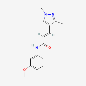 molecular formula C15H17N3O2 B5722262 3-(1,3-dimethyl-1H-pyrazol-4-yl)-N-(3-methoxyphenyl)acrylamide 