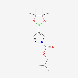 molecular formula C15H24BNO4 B572228 Isobutyl 3-(4,4,5,5-tetramethyl-1,3,2-dioxaborolan-2-YL)-1H-pyrrole-1-carboxylate CAS No. 1256360-08-3