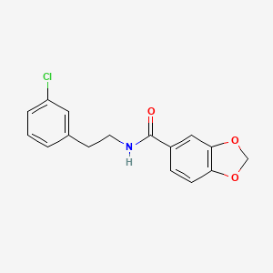 molecular formula C16H14ClNO3 B5722292 N-[2-(3-chlorophenyl)ethyl]-1,3-benzodioxole-5-carboxamide 