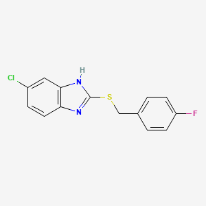 molecular formula C14H10ClFN2S B5722309 5-chloro-2-[(4-fluorobenzyl)thio]-1H-benzimidazole 