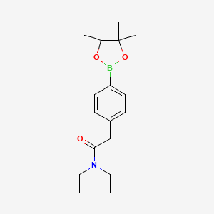 molecular formula C18H28BNO3 B572232 N,N-二乙基-2-(4-(4,4,5,5-四甲基-1,3,2-二氧杂硼环-2-基)苯基)乙酰胺 CAS No. 1256359-81-5
