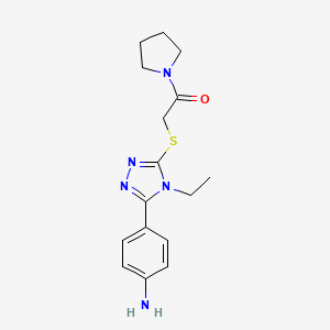 4-(4-ethyl-5-{[2-oxo-2-(1-pyrrolidinyl)ethyl]thio}-4H-1,2,4-triazol-3-yl)aniline