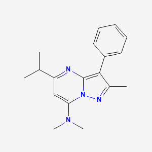 molecular formula C18H22N4 B5722330 5-isopropyl-N,N,2-trimethyl-3-phenylpyrazolo[1,5-a]pyrimidin-7-amine 