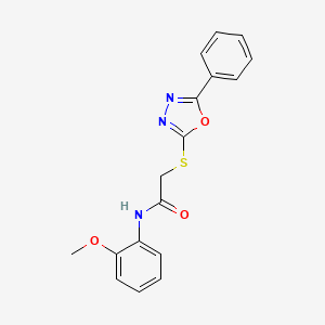 molecular formula C17H15N3O3S B5722337 N-(2-methoxyphenyl)-2-[(5-phenyl-1,3,4-oxadiazol-2-yl)thio]acetamide 