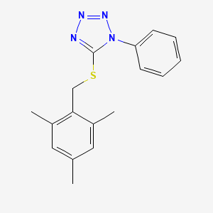 molecular formula C17H18N4S B5722350 5-[(mesitylmethyl)thio]-1-phenyl-1H-tetrazole 