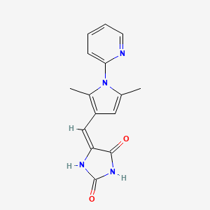 molecular formula C15H14N4O2 B5722365 5-{[2,5-dimethyl-1-(2-pyridinyl)-1H-pyrrol-3-yl]methylene}-2,4-imidazolidinedione 