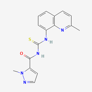molecular formula C16H15N5OS B5722368 1-methyl-N-{[(2-methyl-8-quinolinyl)amino]carbonothioyl}-1H-pyrazole-5-carboxamide 