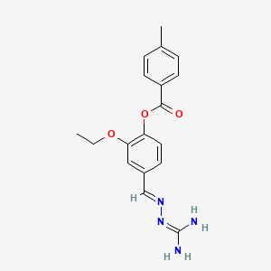 molecular formula C18H20N4O3 B5722392 4-[(diaminomethylene)carbonohydrazonoyl]-2-ethoxyphenyl 4-methylbenzoate 