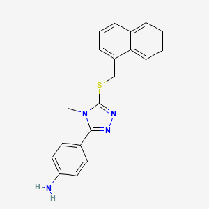 molecular formula C20H18N4S B5722394 (4-{4-methyl-5-[(1-naphthylmethyl)thio]-4H-1,2,4-triazol-3-yl}phenyl)amine 