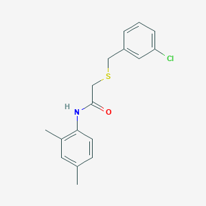 molecular formula C17H18ClNOS B5722396 2-[(3-chlorobenzyl)thio]-N-(2,4-dimethylphenyl)acetamide 