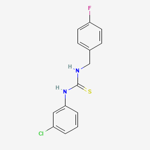 molecular formula C14H12ClFN2S B5722437 N-(3-chlorophenyl)-N'-(4-fluorobenzyl)thiourea 