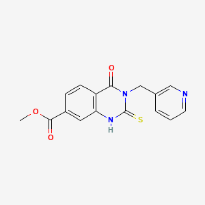 methyl 4-oxo-3-(3-pyridinylmethyl)-2-thioxo-1,2,3,4-tetrahydro-7-quinazolinecarboxylate