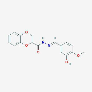 molecular formula C17H16N2O5 B5722514 N'-(3-hydroxy-4-methoxybenzylidene)-2,3-dihydro-1,4-benzodioxine-2-carbohydrazide 