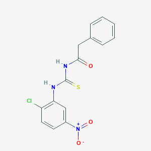 molecular formula C15H12ClN3O3S B5722520 N-{[(2-chloro-5-nitrophenyl)amino]carbonothioyl}-2-phenylacetamide 