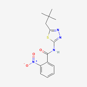 molecular formula C14H16N4O3S B5722532 N-[5-(2,2-dimethylpropyl)-1,3,4-thiadiazol-2-yl]-2-nitrobenzamide 