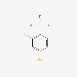 molecular formula C7H3BrF3I B572254 4-溴-2-碘-1-(三氟甲基)苯 CAS No. 1256945-00-2