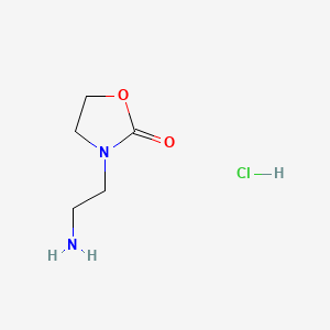 molecular formula C5H11ClN2O2 B572259 3-(2-Aminoethyl)oxazolidin-2-one hydrochloride CAS No. 1262773-49-8