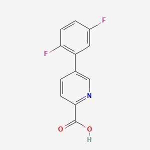 molecular formula C12H7F2NO2 B572260 5-(2,5-Difluorophenyl)picolinic acid CAS No. 1261947-80-1