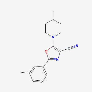 2-(3-methylphenyl)-5-(4-methyl-1-piperidinyl)-1,3-oxazole-4-carbonitrile