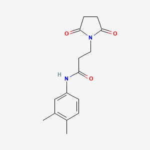 molecular formula C15H18N2O3 B5722630 N-(3,4-dimethylphenyl)-3-(2,5-dioxo-1-pyrrolidinyl)propanamide 