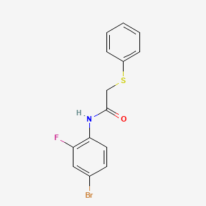 molecular formula C14H11BrFNOS B5722708 N-(4-bromo-2-fluorophenyl)-2-(phenylthio)acetamide 