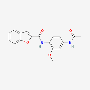 molecular formula C18H16N2O4 B5722716 N-[4-(acetylamino)-2-methoxyphenyl]-1-benzofuran-2-carboxamide 