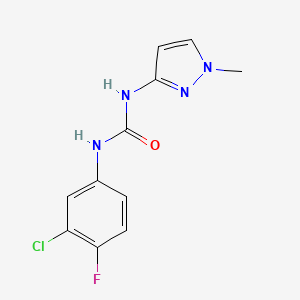 molecular formula C11H10ClFN4O B5722728 N-(3-chloro-4-fluorophenyl)-N'-(1-methyl-1H-pyrazol-3-yl)urea 