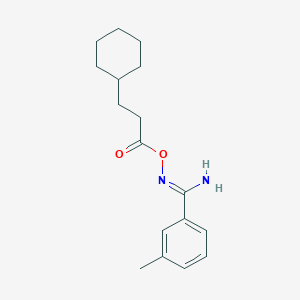 molecular formula C17H24N2O2 B5722744 N'-[(3-cyclohexylpropanoyl)oxy]-3-methylbenzenecarboximidamide 
