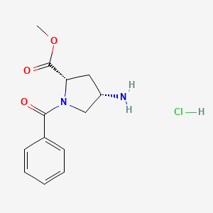 molecular formula C13H17ClN2O3 B572275 (2S,4S)-Methyl 4-amino-1-benzoylpyrrolidine-2-carboxylate hydrochloride CAS No. 1217476-22-6