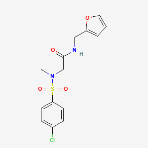 molecular formula C14H15ClN2O4S B5722817 N~2~-[(4-chlorophenyl)sulfonyl]-N~1~-(2-furylmethyl)-N~2~-methylglycinamide 