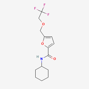 molecular formula C14H18F3NO3 B5722843 N-cyclohexyl-5-[(2,2,2-trifluoroethoxy)methyl]-2-furamide 