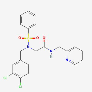 molecular formula C21H19Cl2N3O3S B5722848 N~2~-(3,4-dichlorobenzyl)-N~2~-(phenylsulfonyl)-N~1~-(2-pyridinylmethyl)glycinamide 