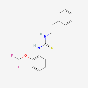 molecular formula C17H18F2N2OS B5722880 N-[2-(difluoromethoxy)-4-methylphenyl]-N'-(2-phenylethyl)thiourea 