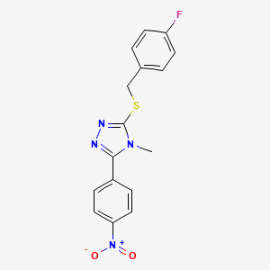 molecular formula C16H13FN4O2S B5722892 3-[(4-fluorobenzyl)thio]-4-methyl-5-(4-nitrophenyl)-4H-1,2,4-triazole 