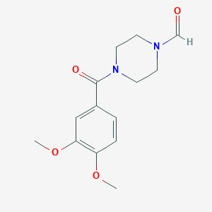 4-(3,4-dimethoxybenzoyl)-1-piperazinecarbaldehyde