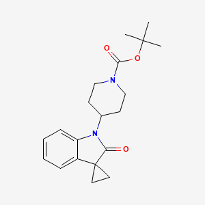 molecular formula C20H26N2O3 B572299 tert-Butyl 4-(2'-oxospiro[cyclopropane-1,3'-indolin]-1'-yl)piperidine-1-carboxylate CAS No. 1358667-55-6