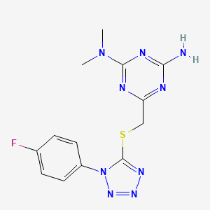 molecular formula C13H14FN9S B5722991 6-({[1-(4-fluorophenyl)-1H-tetrazol-5-yl]thio}methyl)-N,N-dimethyl-1,3,5-triazine-2,4-diamine 