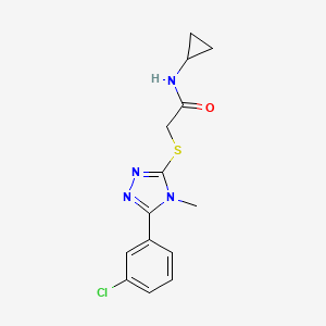 molecular formula C14H15ClN4OS B5723005 2-{[5-(3-chlorophenyl)-4-methyl-4H-1,2,4-triazol-3-yl]thio}-N-cyclopropylacetamide 