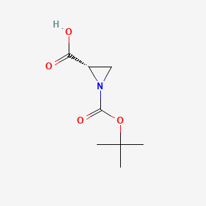 molecular formula C8H13NO4 B572301 (2S)-1-Boc-aziridine-2-carboxylic acid CAS No. 1315000-92-0