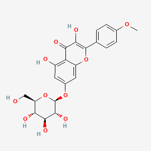 molecular formula C22H22O11 B572302 Kaempferide 7-glucoside CAS No. 16290-08-7