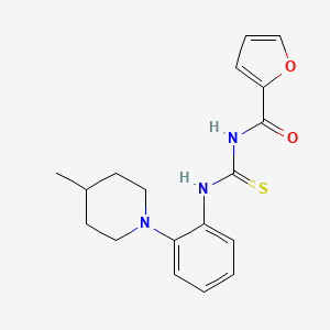 molecular formula C18H21N3O2S B5723027 N-({[2-(4-methyl-1-piperidinyl)phenyl]amino}carbonothioyl)-2-furamide 