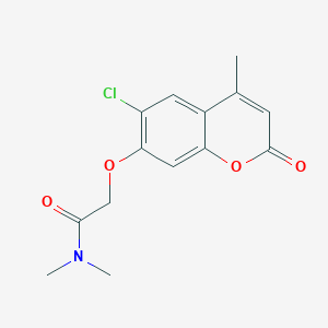 molecular formula C14H14ClNO4 B5723054 2-[(6-chloro-4-methyl-2-oxo-2H-chromen-7-yl)oxy]-N,N-dimethylacetamide 