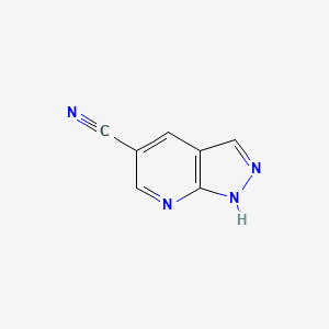 molecular formula C7H4N4 B572306 1H-Pyrazolo[3,4-b]pyridine-5-carbonitrile CAS No. 1234616-67-1