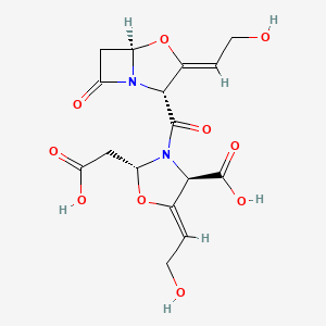 molecular formula C16H18N2O10 B572307 Clavulanic Acid Dimer Impurity CAS No. 1260617-10-4