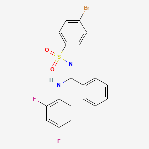 molecular formula C19H13BrF2N2O2S B5723090 N'-[(4-bromophenyl)sulfonyl]-N-(2,4-difluorophenyl)benzenecarboximidamide 